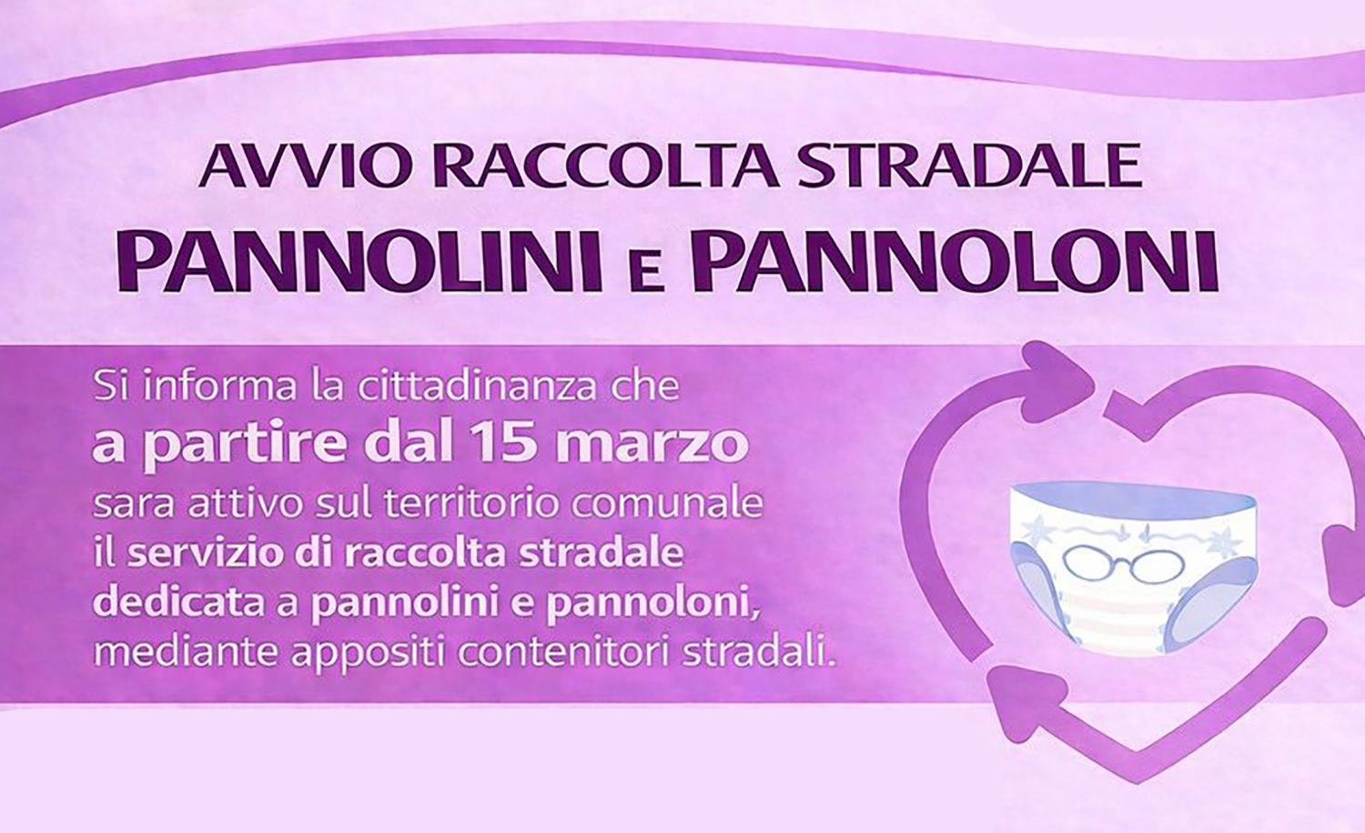 Locandina avvio raccolta stradale pannolini