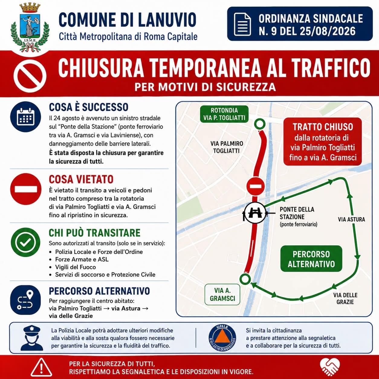 Locandina Chiusura Ponte per incidente